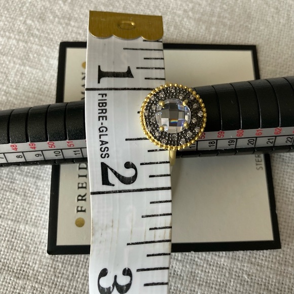 FREIDA ROTHMAN Faceted Stone Vault Cocktail Ring Gold Silver Zirconia Stone $175 - Picture 16 of 16